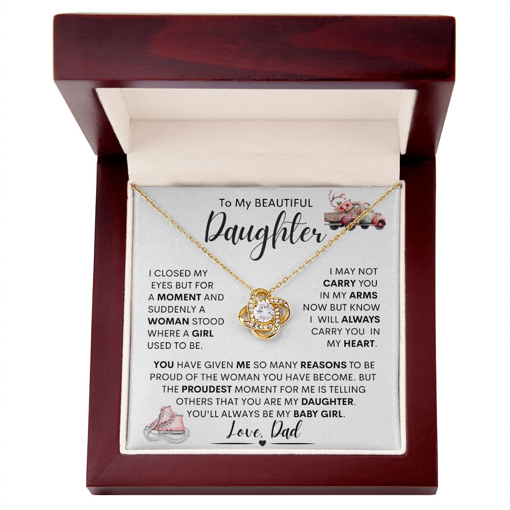 Daughter from Dad Love Knot Necklace & a Truckload of Flowers