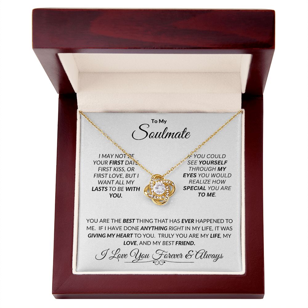 Soulmate If You Could See Through My Eyes -- Love Knot Necklace