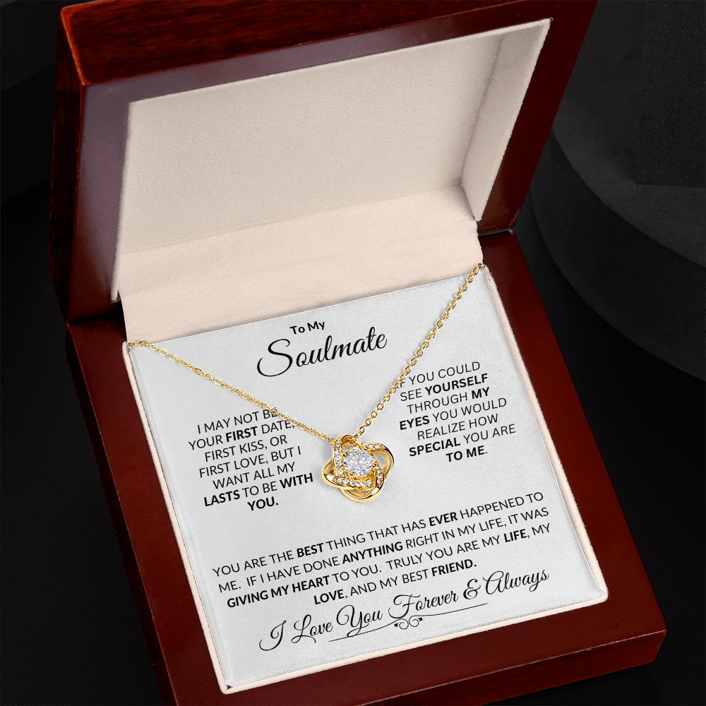 Soulmate If You Could See Through My Eyes -- Love Knot Necklace