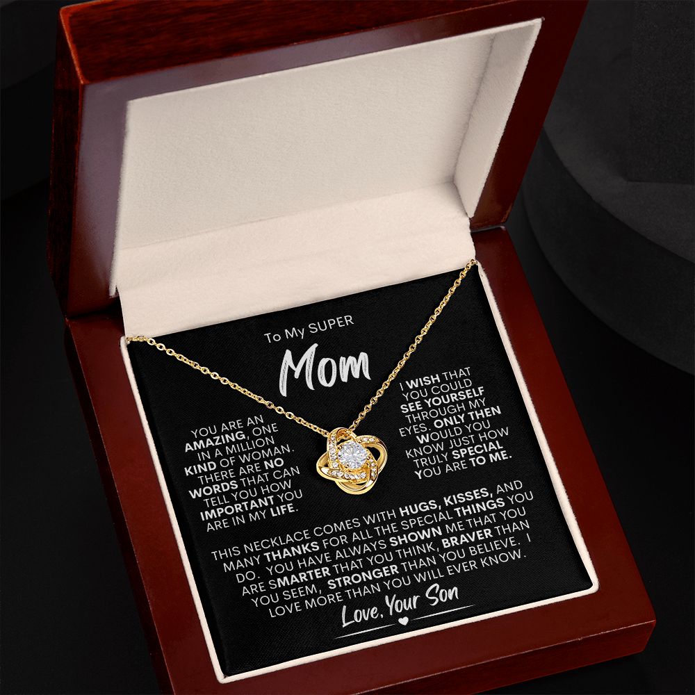Super Mom from Son -- Love Knot Necklace