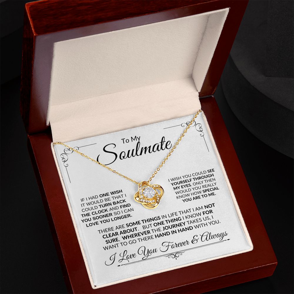 Soulmate If I Had One Wish -- Love Knot Necklace