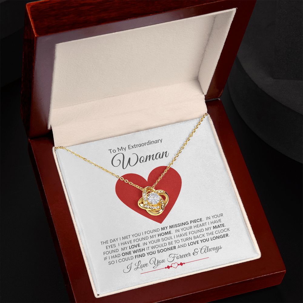 Love Knot with Heart Necklace