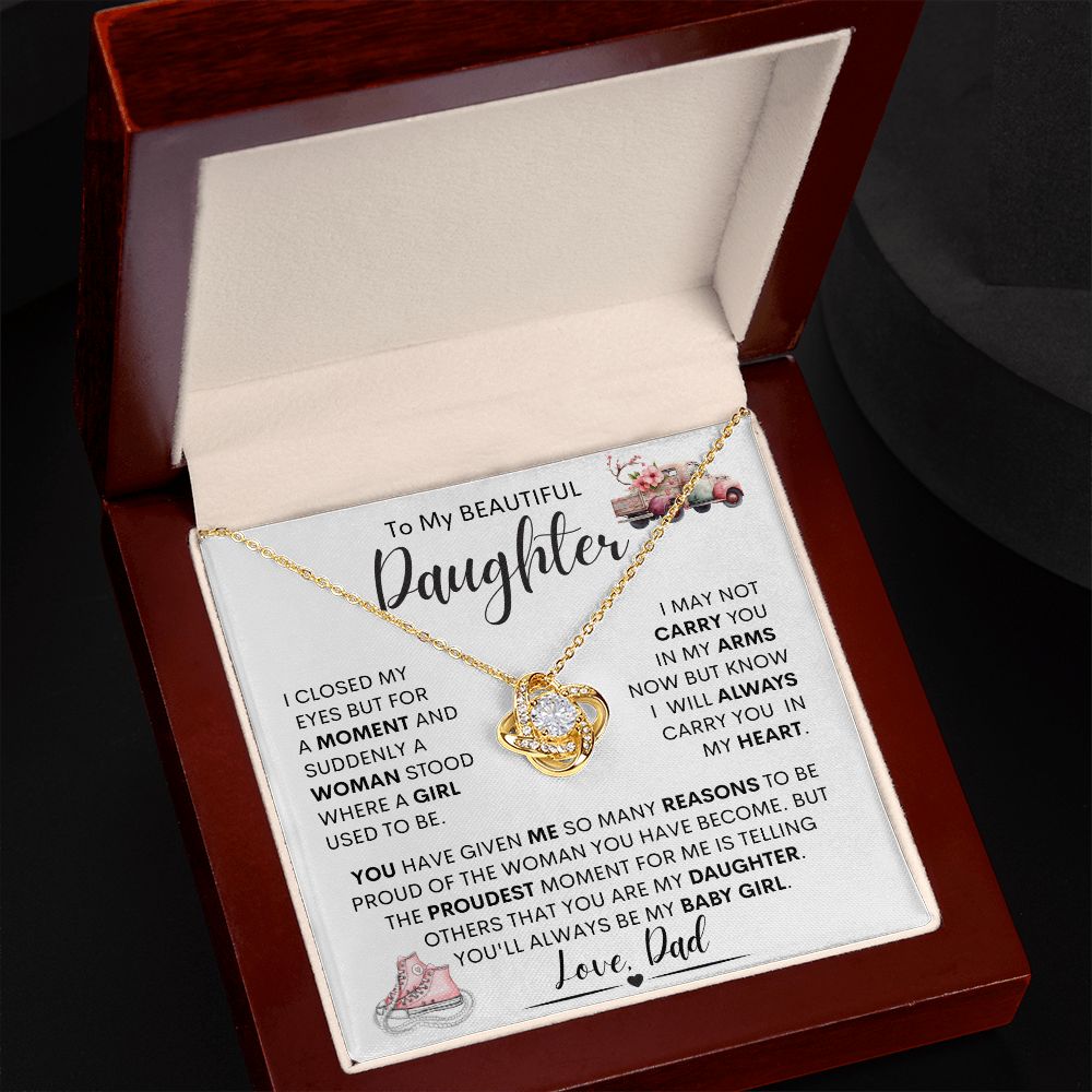 Daughter from Dad Love Knot Necklace & a Truckload of Flowers
