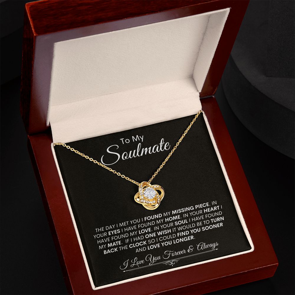 Soulmate, I Found Home In Your Heart --Love Knot Necklace