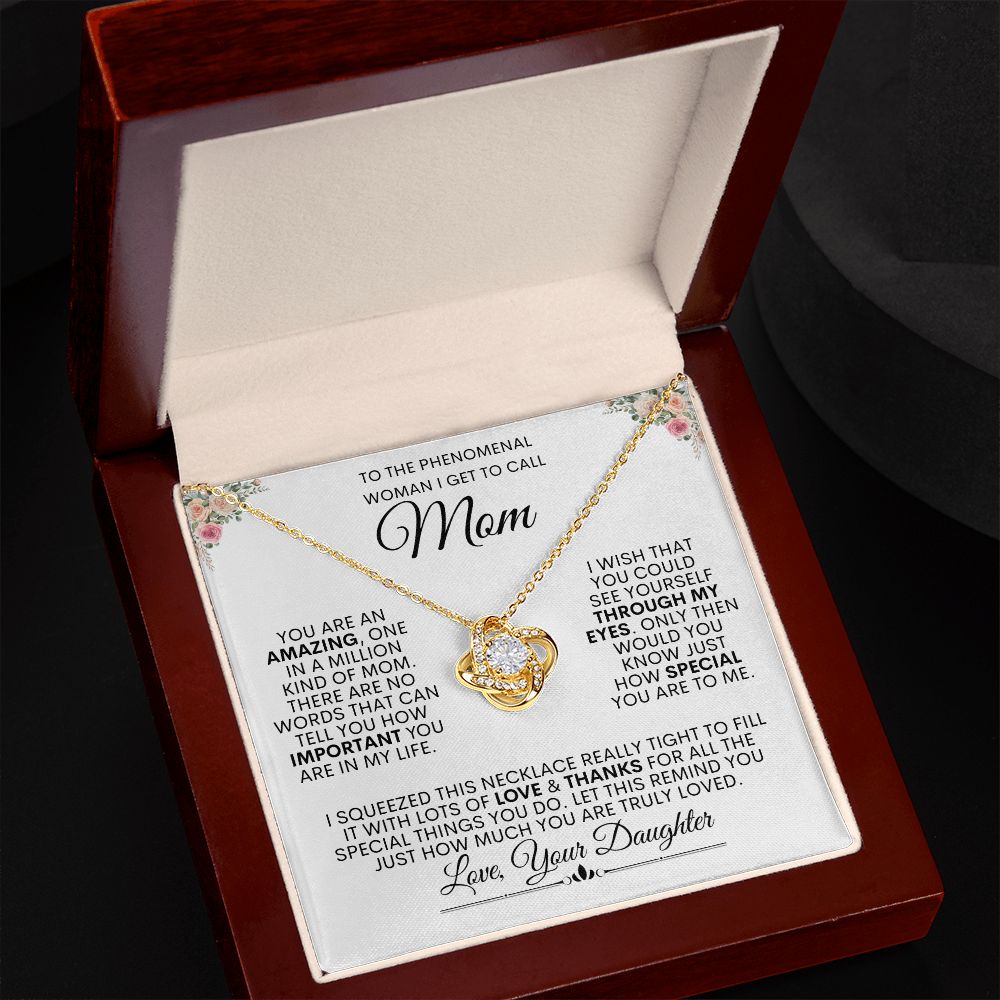 Phenomenal Mom -- Love Knot Necklace Full of Love & Thanks