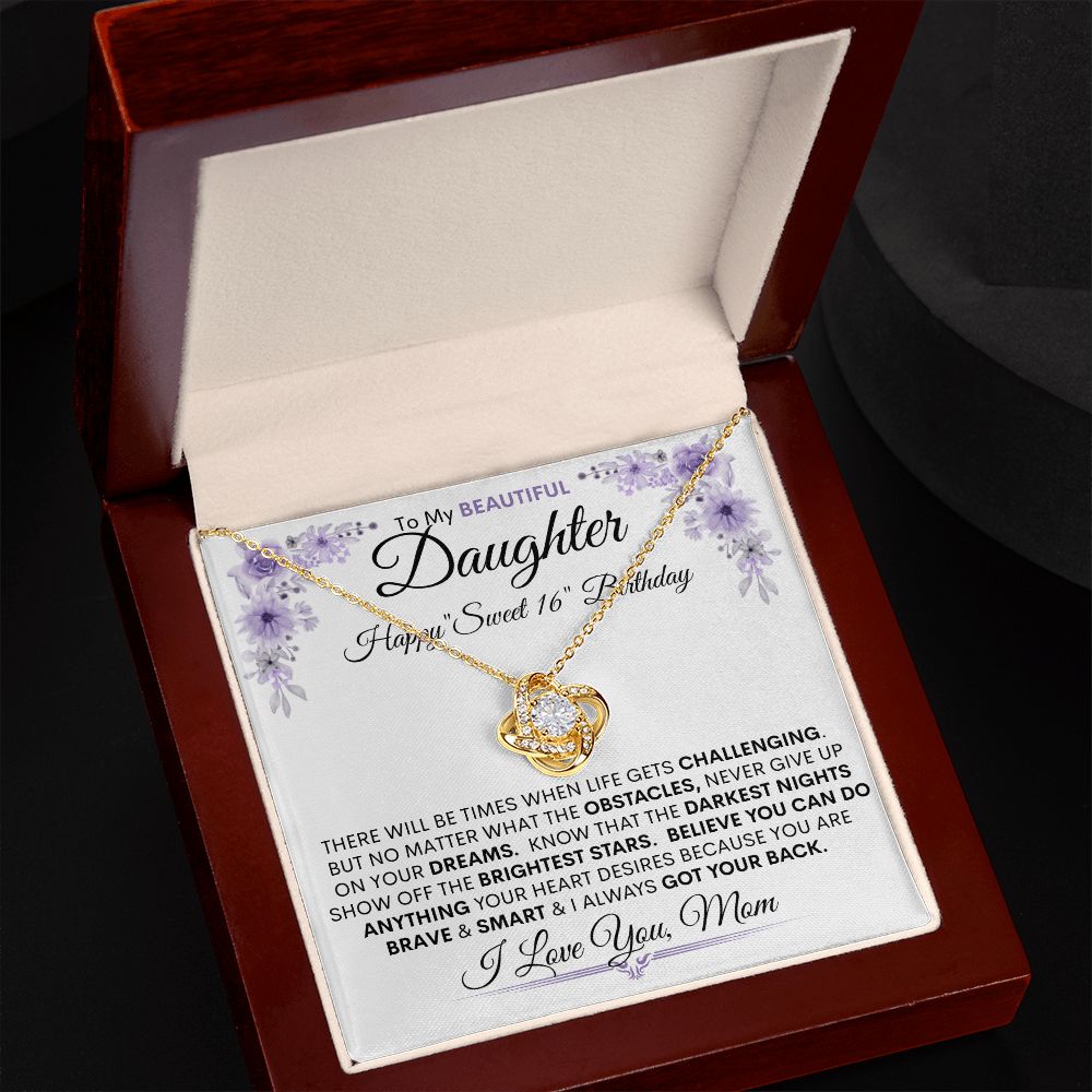 Daughter "Sweet 16" Birthday l Love Knot Necklace