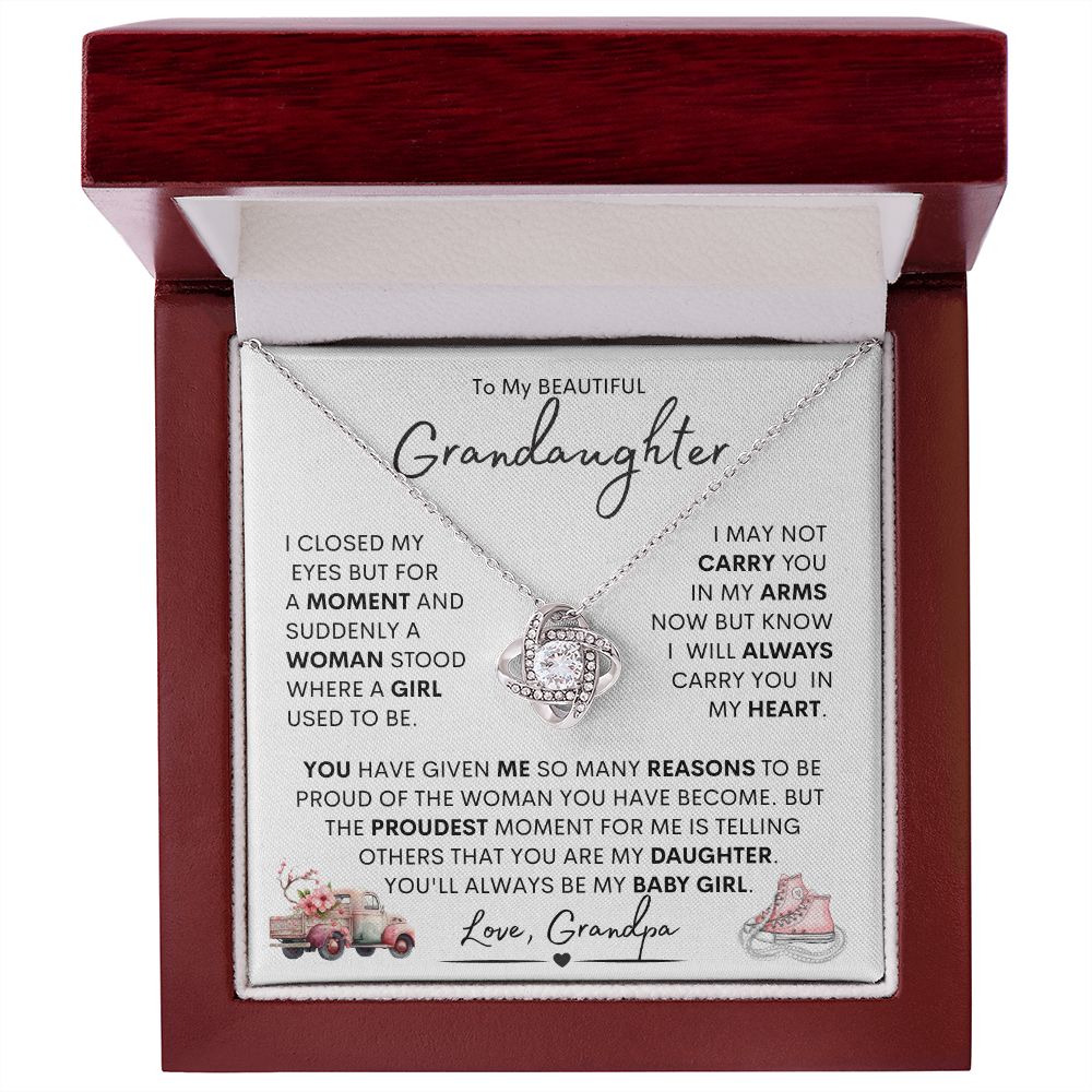 Granddaughter From Grandpa Love Knot Necklace