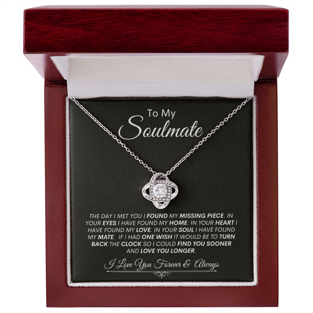 Soulmate, I Found Home In Your Heart --Love Knot Necklace