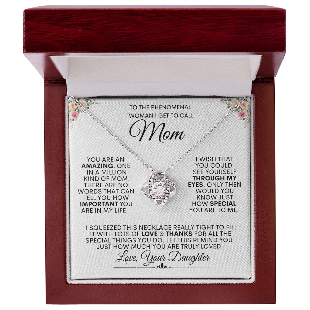 Phenomenal Mom -- Love Knot Necklace Full of Love & Thanks