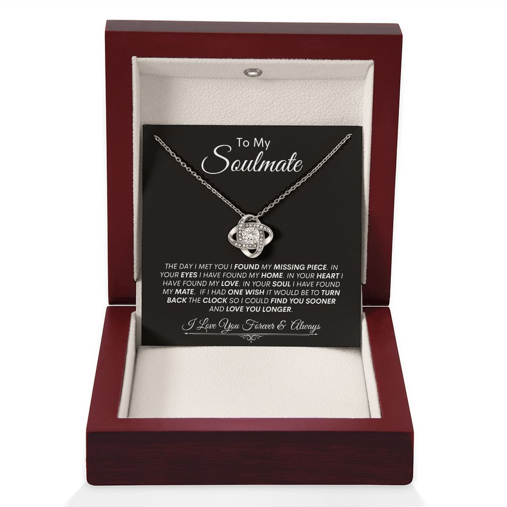 Soulmate, I Found Home In Your Heart --Love Knot Necklace