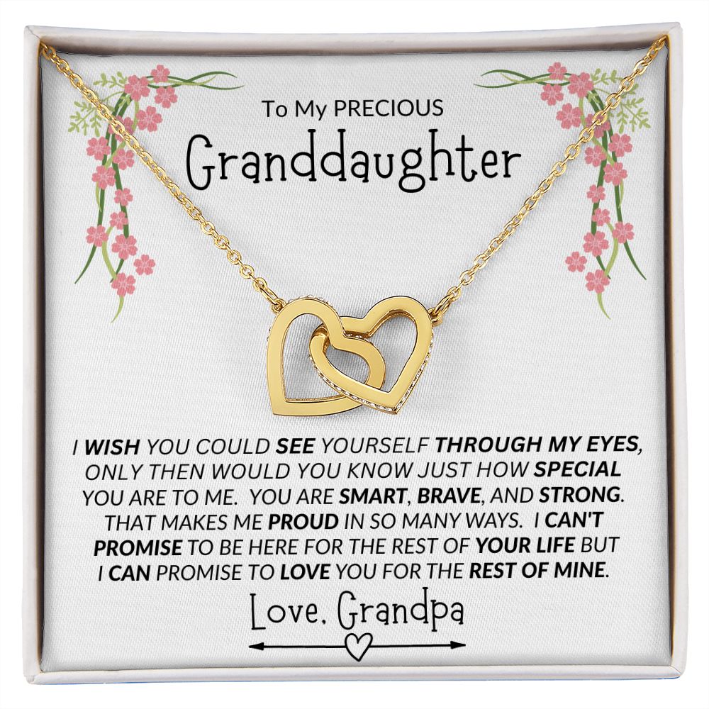 Granddaughter from Grandpa Interlocking Hearts Necklace