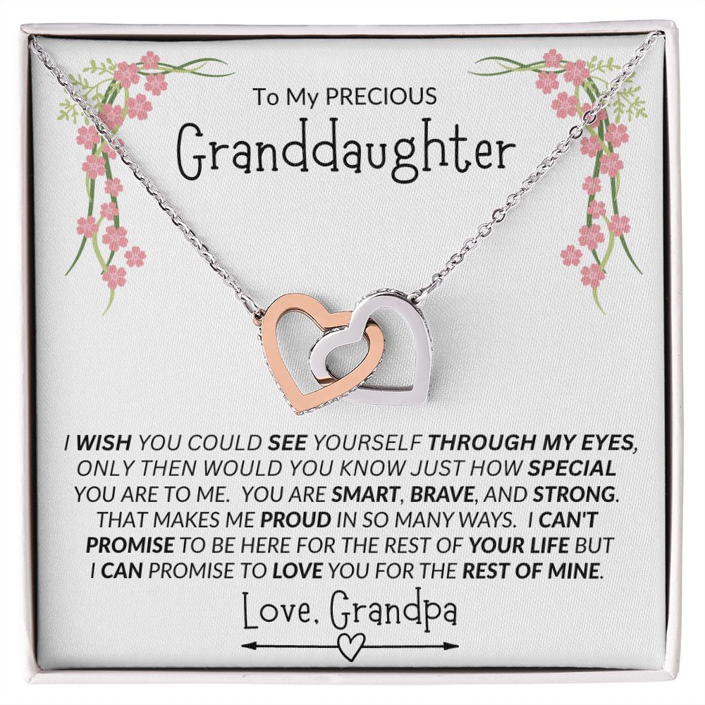 Granddaughter from Grandpa Interlocking Hearts Necklace