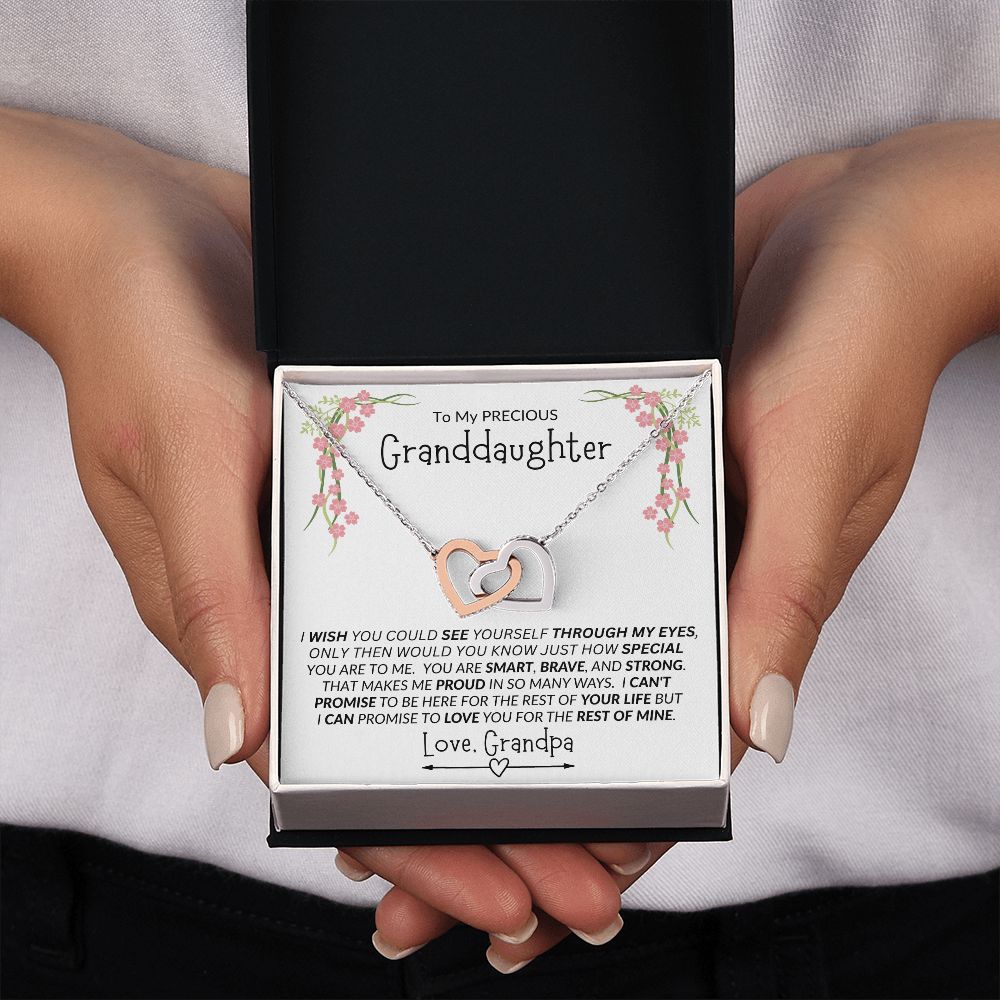 Granddaughter from Grandpa Interlocking Hearts Necklace
