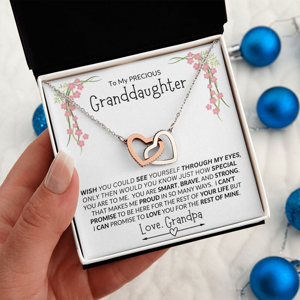 Granddaughter from Grandpa Interlocking Hearts Necklace