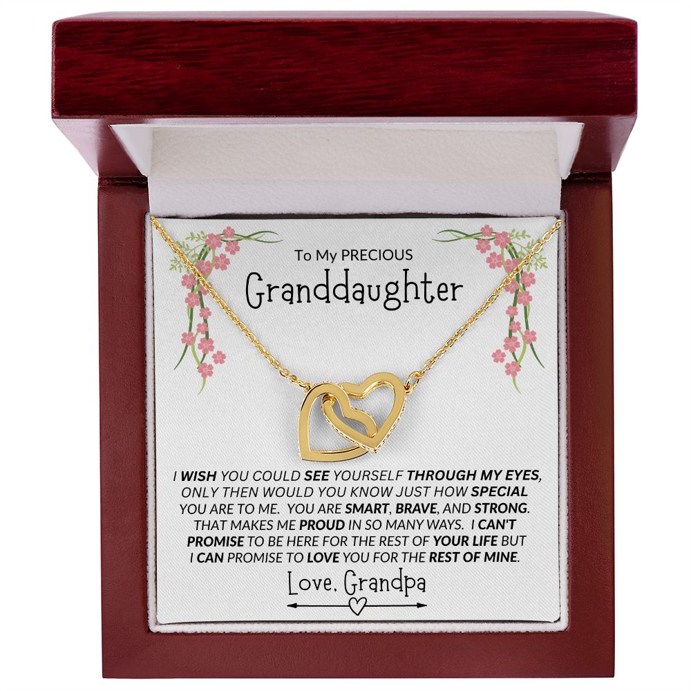 Granddaughter from Grandpa Interlocking Hearts Necklace