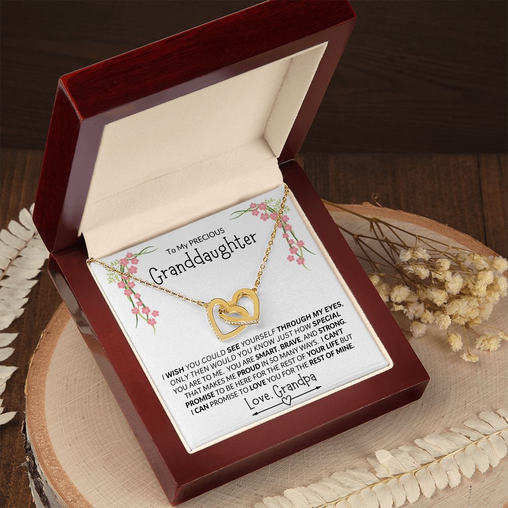 Granddaughter from Grandpa Interlocking Hearts Necklace