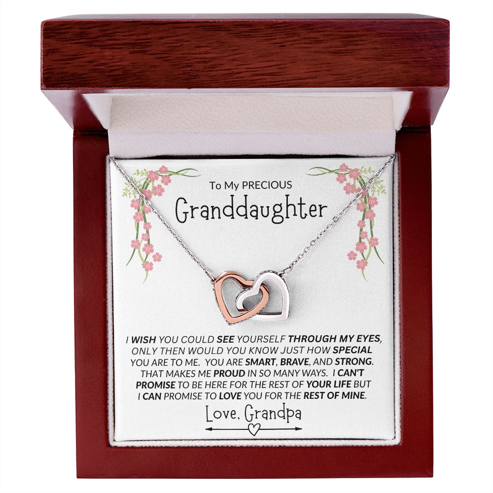 Granddaughter from Grandpa Interlocking Hearts Necklace