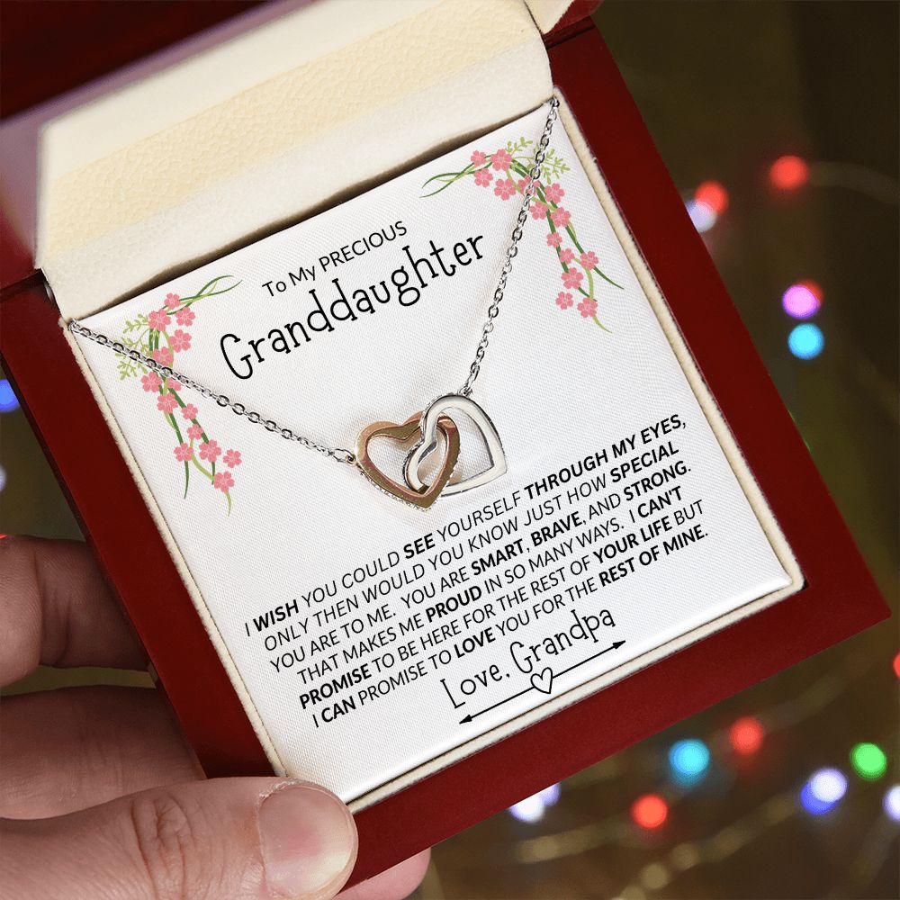 Granddaughter from Grandpa Interlocking Hearts Necklace