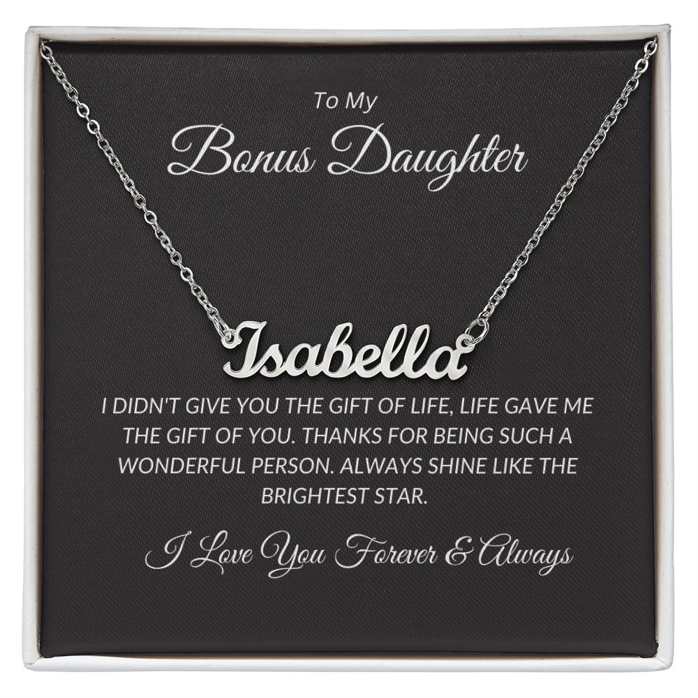 Bonus daughter -- Personalized Name Necklace