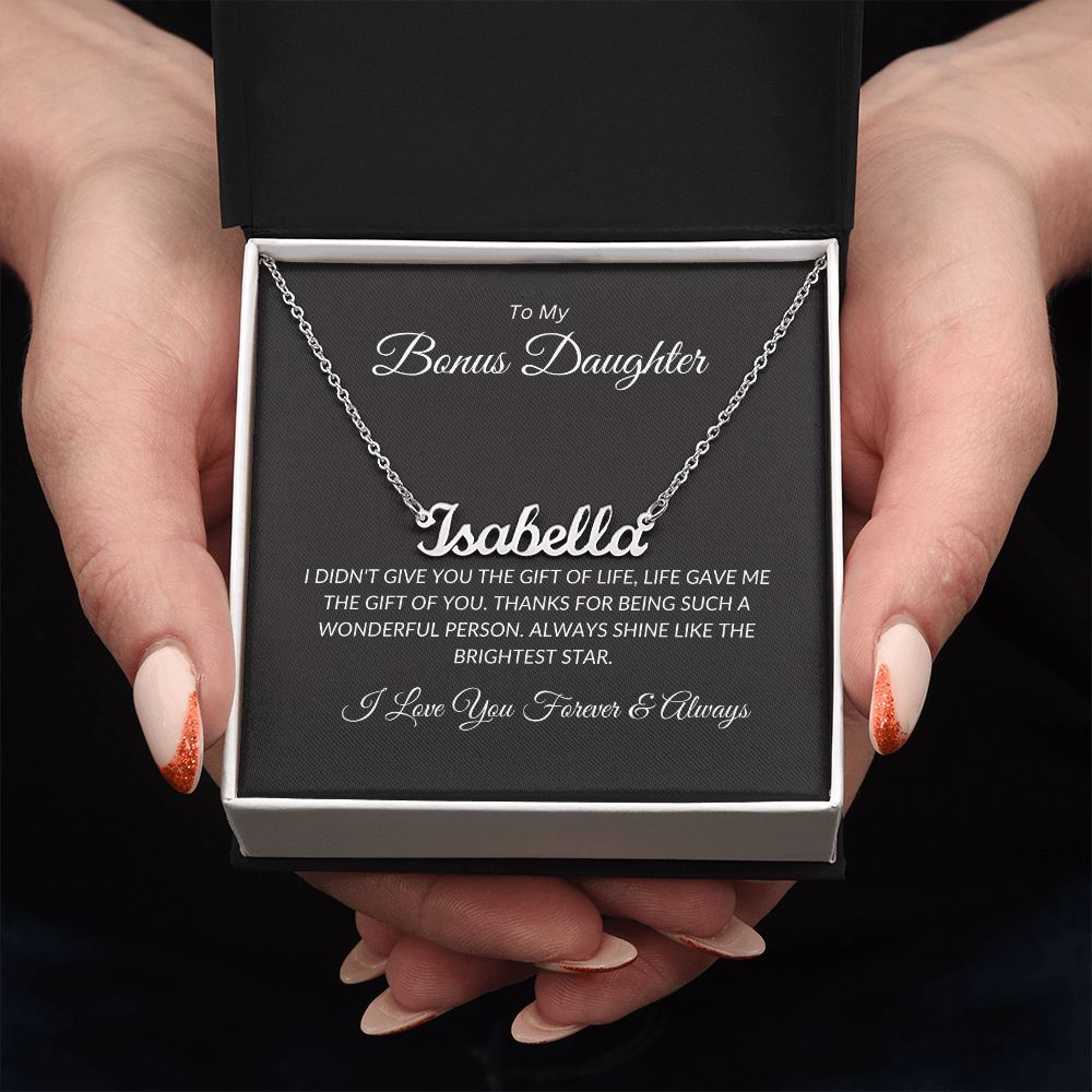Bonus daughter -- Personalized Name Necklace