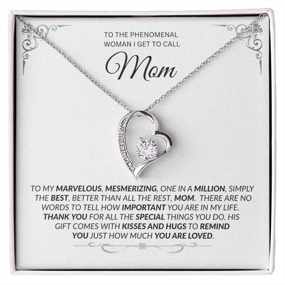 Mom is Marvelous -- Forever Heart Necklace