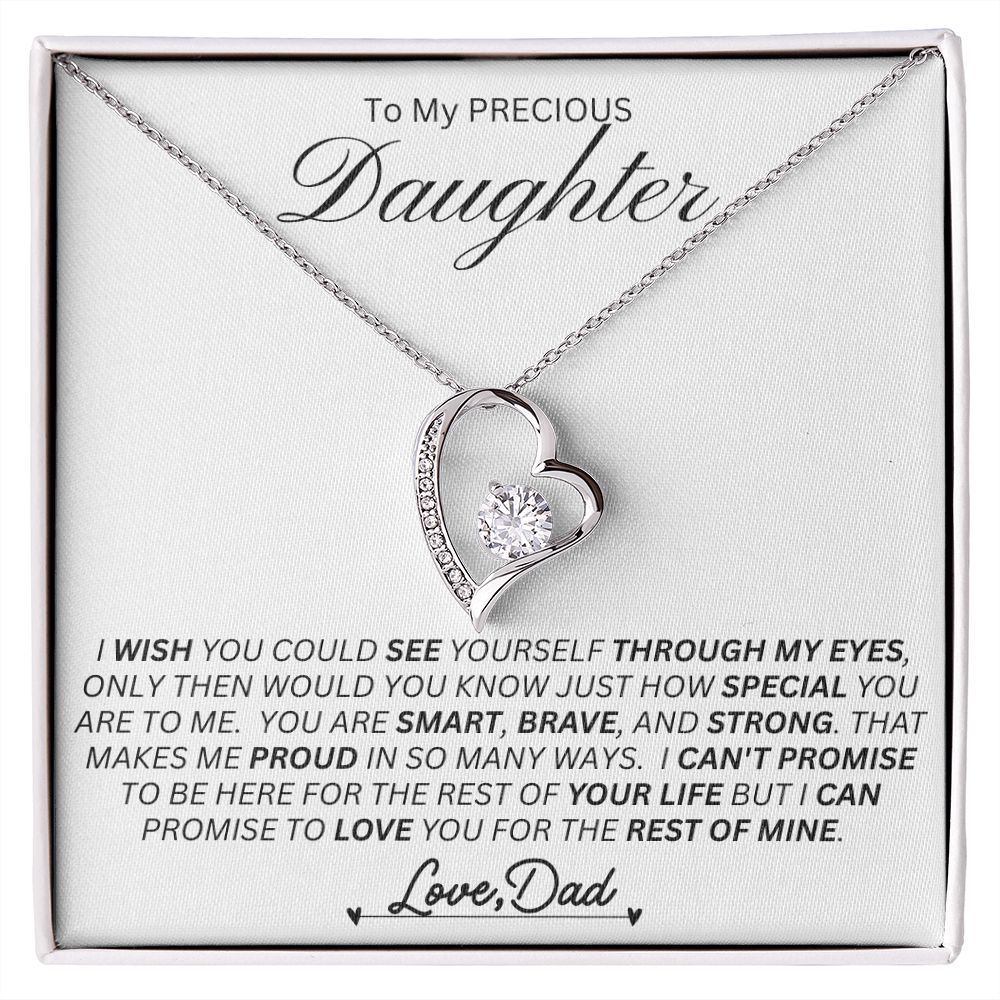 Dad To Daughter, Smart / Brave / Strong l Forever Love Necklace