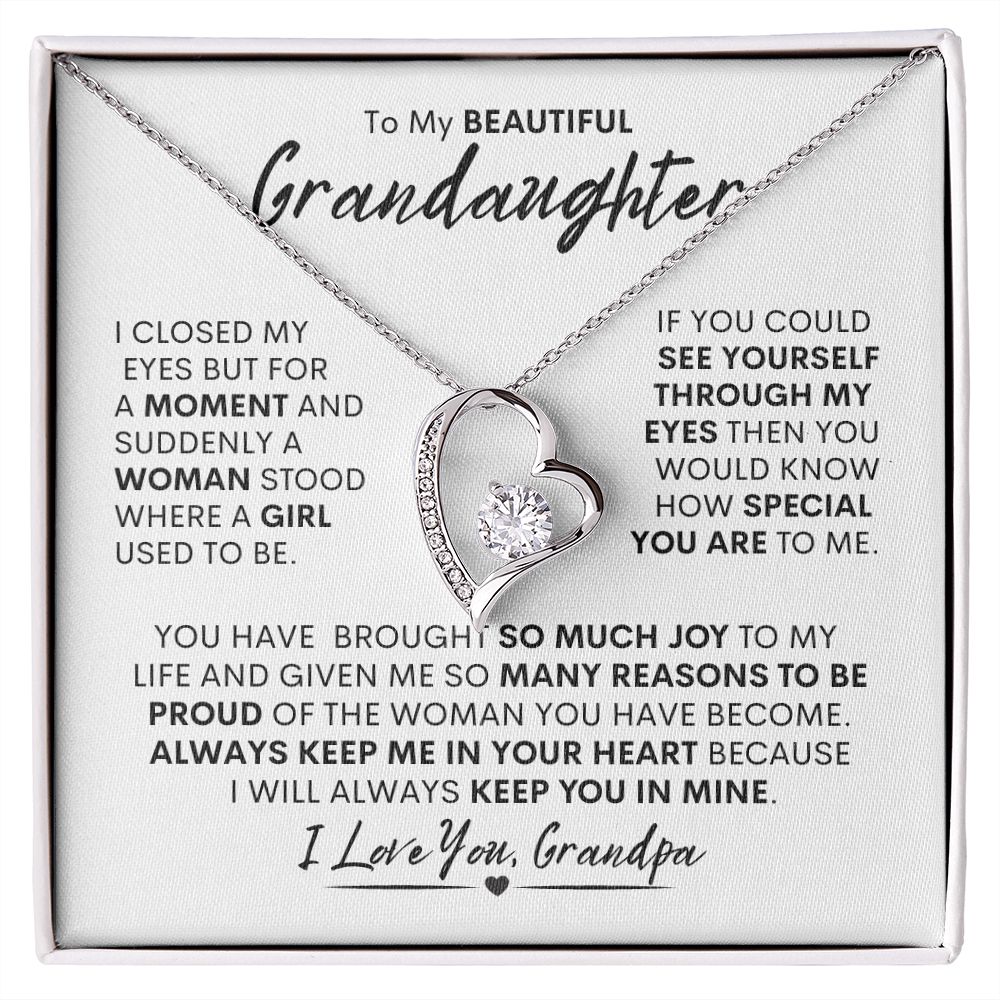 Grandaughter from Grandpa -- Forever Love Necklace