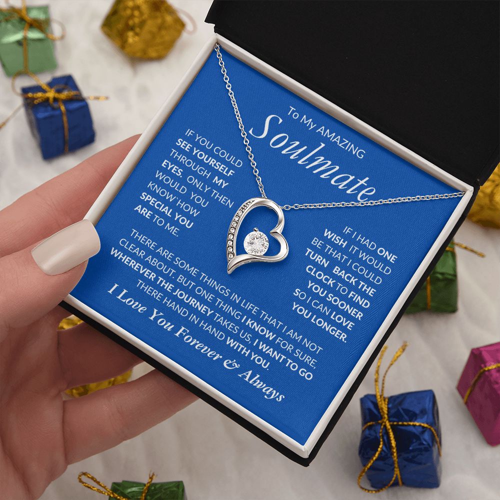 Soulmate I Want To Spend Forever With You -- Forever Love Heart Necklace