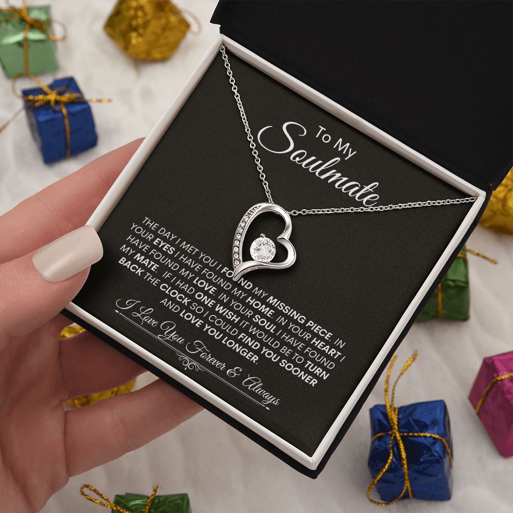 Soulmate I Found My Missing Piece -- Forever Love Necklace