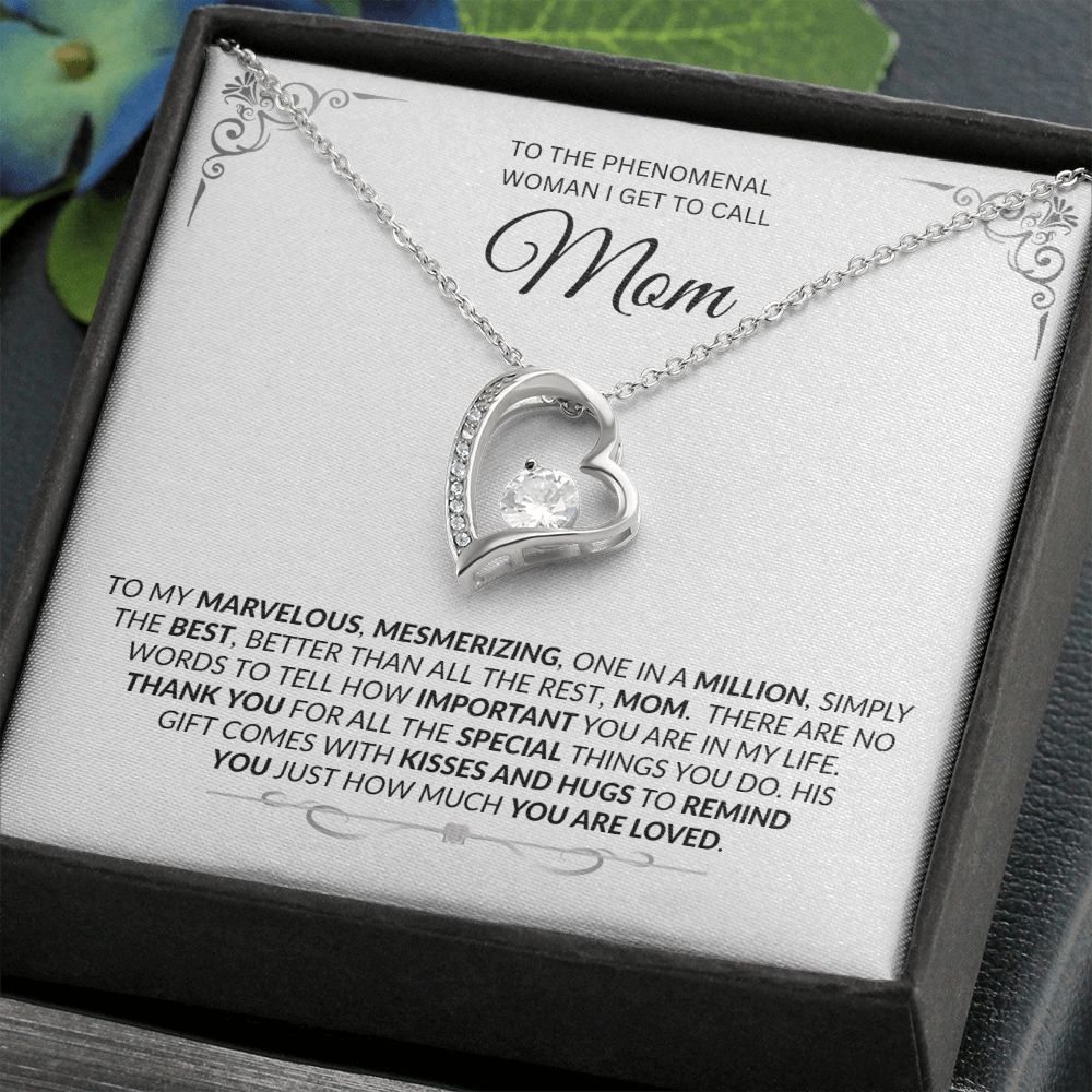 Mom is Marvelous -- Forever Heart Necklace