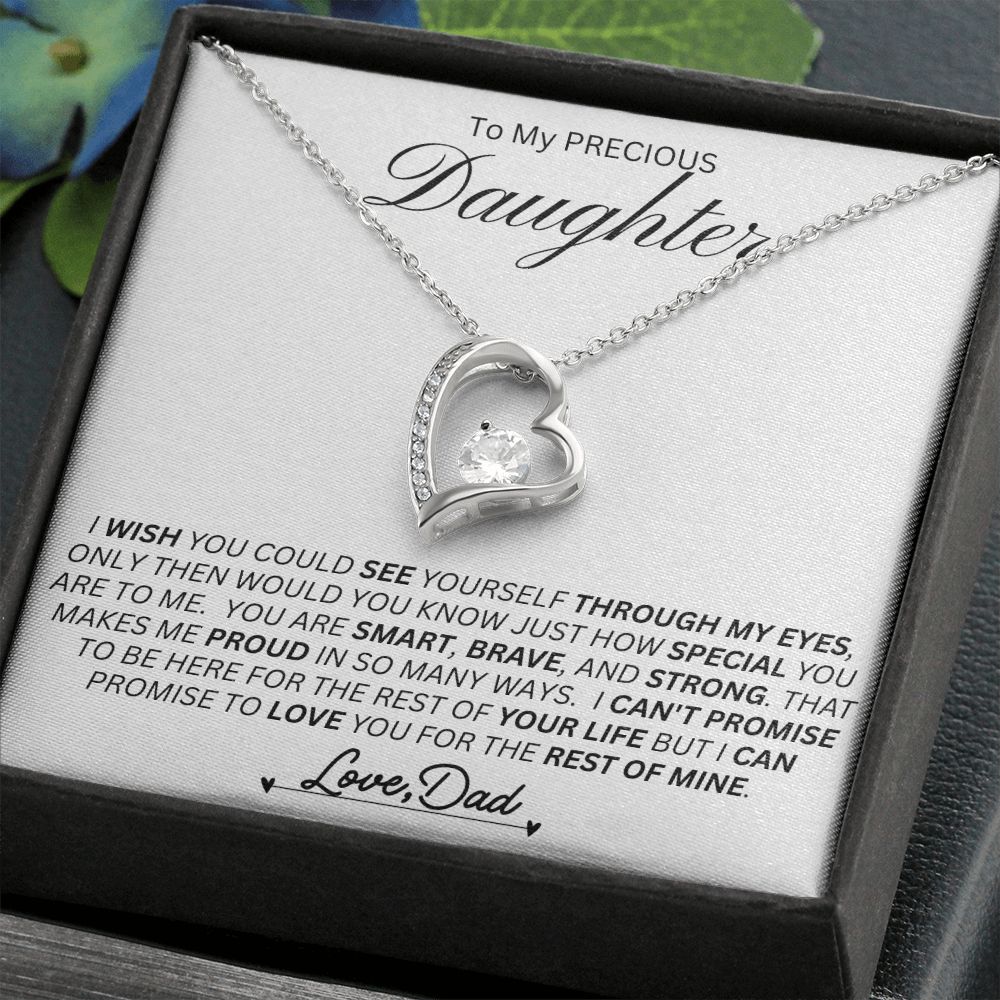 Dad To Daughter, Smart / Brave / Strong l Forever Love Necklace