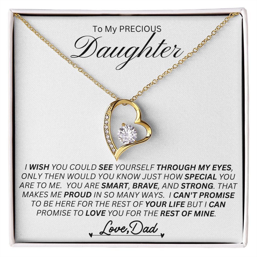 Dad To Daughter, Smart / Brave / Strong l Forever Love Necklace