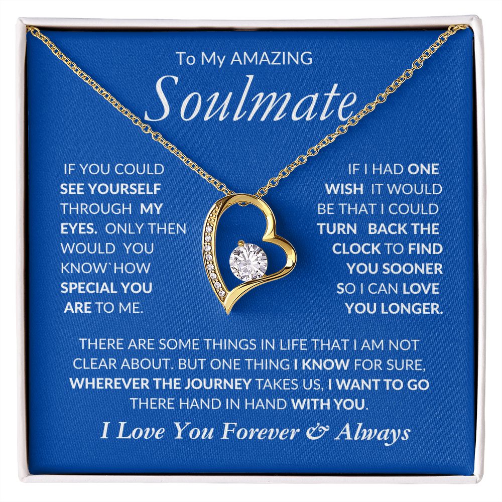Soulmate I Want To Spend Forever With You -- Forever Love Heart Necklace