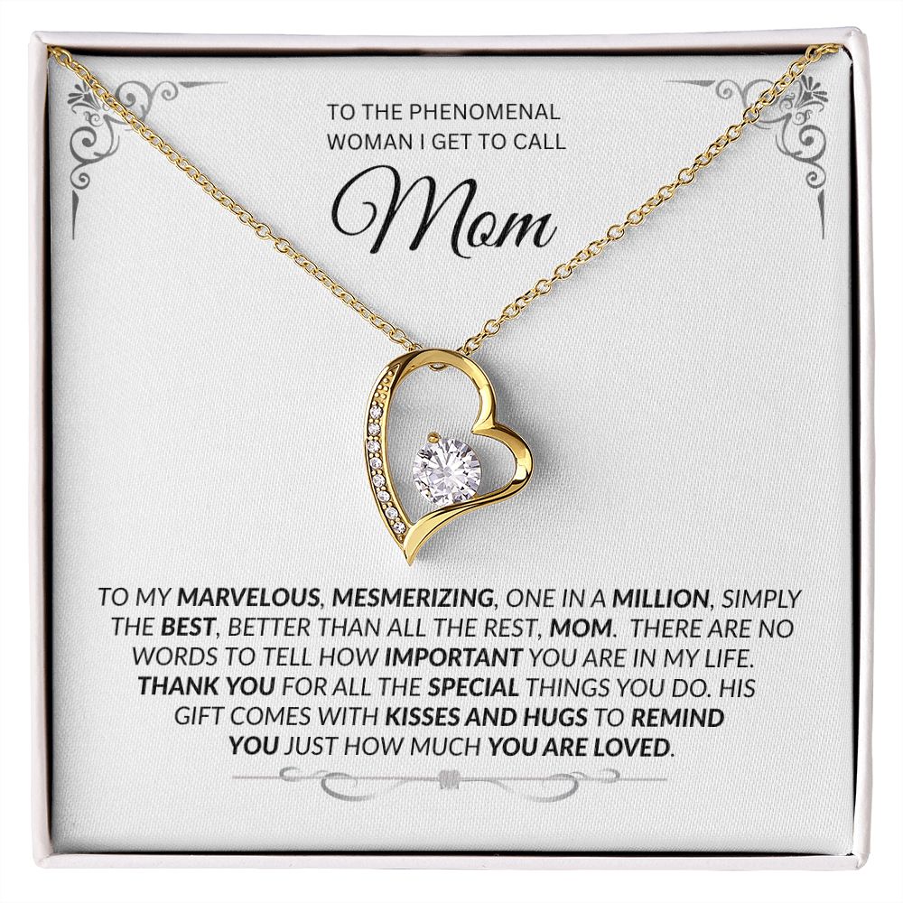 Mom is Marvelous -- Forever Heart Necklace