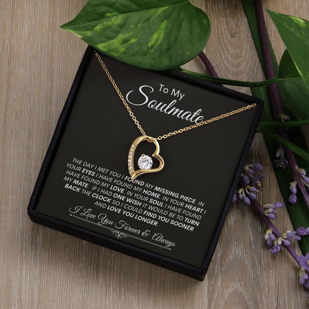 Soulmate I Found My Missing Piece -- Forever Love Necklace