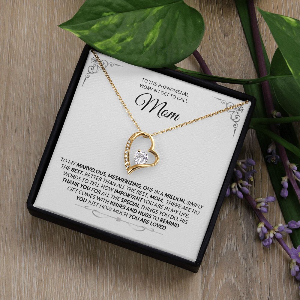 Mom is Marvelous -- Forever Heart Necklace