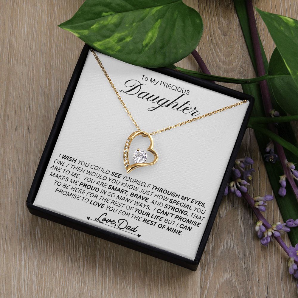 Dad To Daughter, Smart / Brave / Strong l Forever Love Necklace