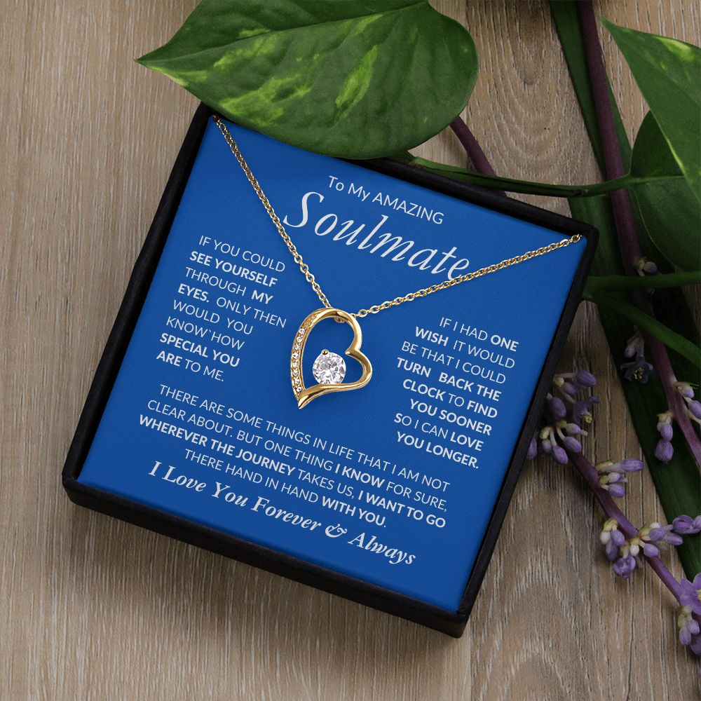 Soulmate I Want To Spend Forever With You -- Forever Love Heart Necklace