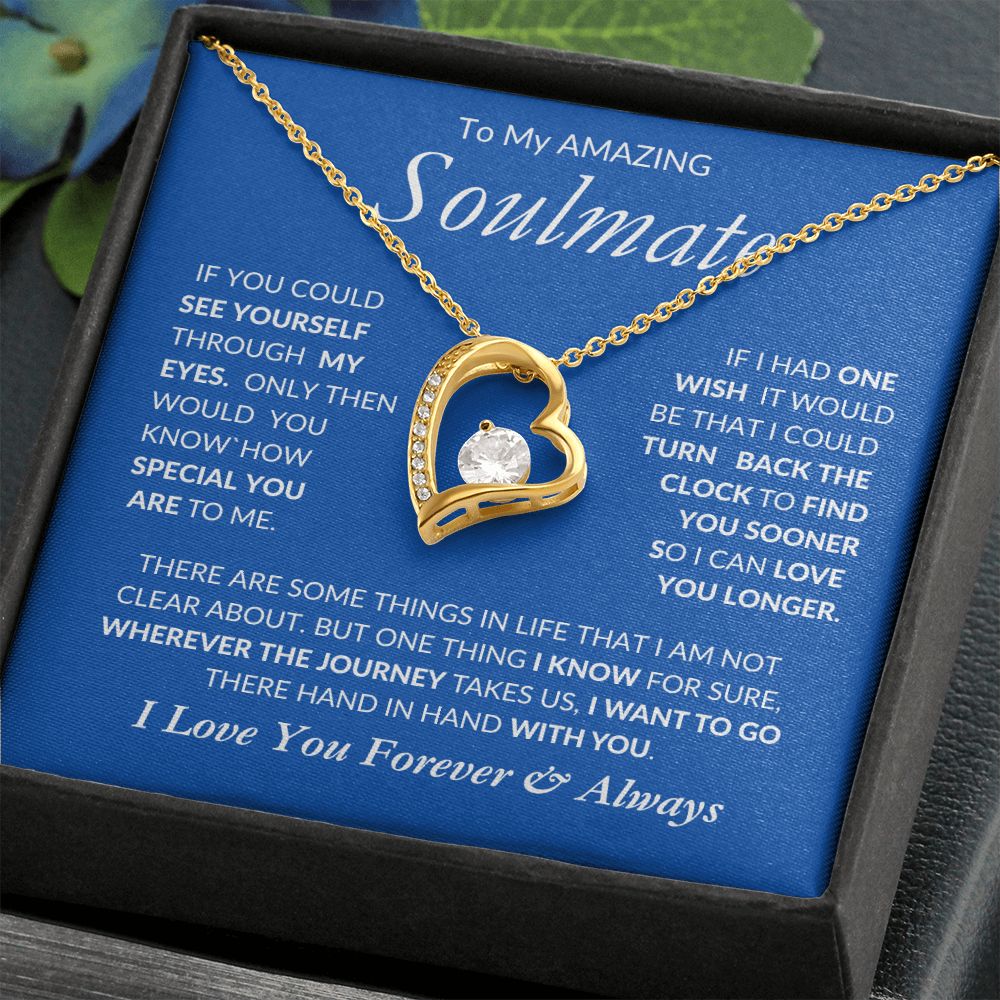 Soulmate I Want To Spend Forever With You -- Forever Love Heart Necklace