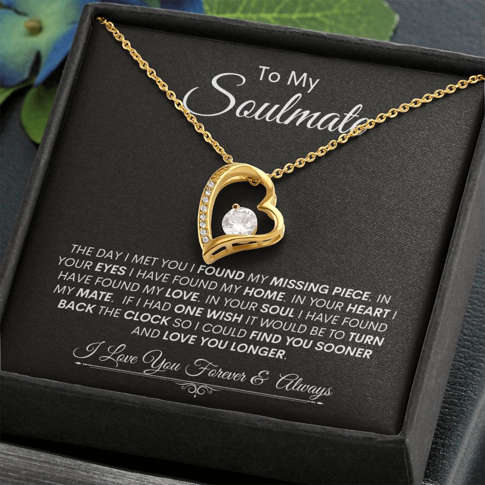 Soulmate I Found My Missing Piece -- Forever Love Necklace