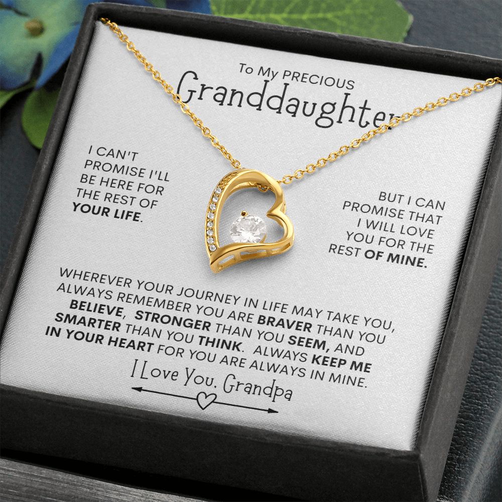 Grandpa to Granddaughter Promise l Forever Love Necklace