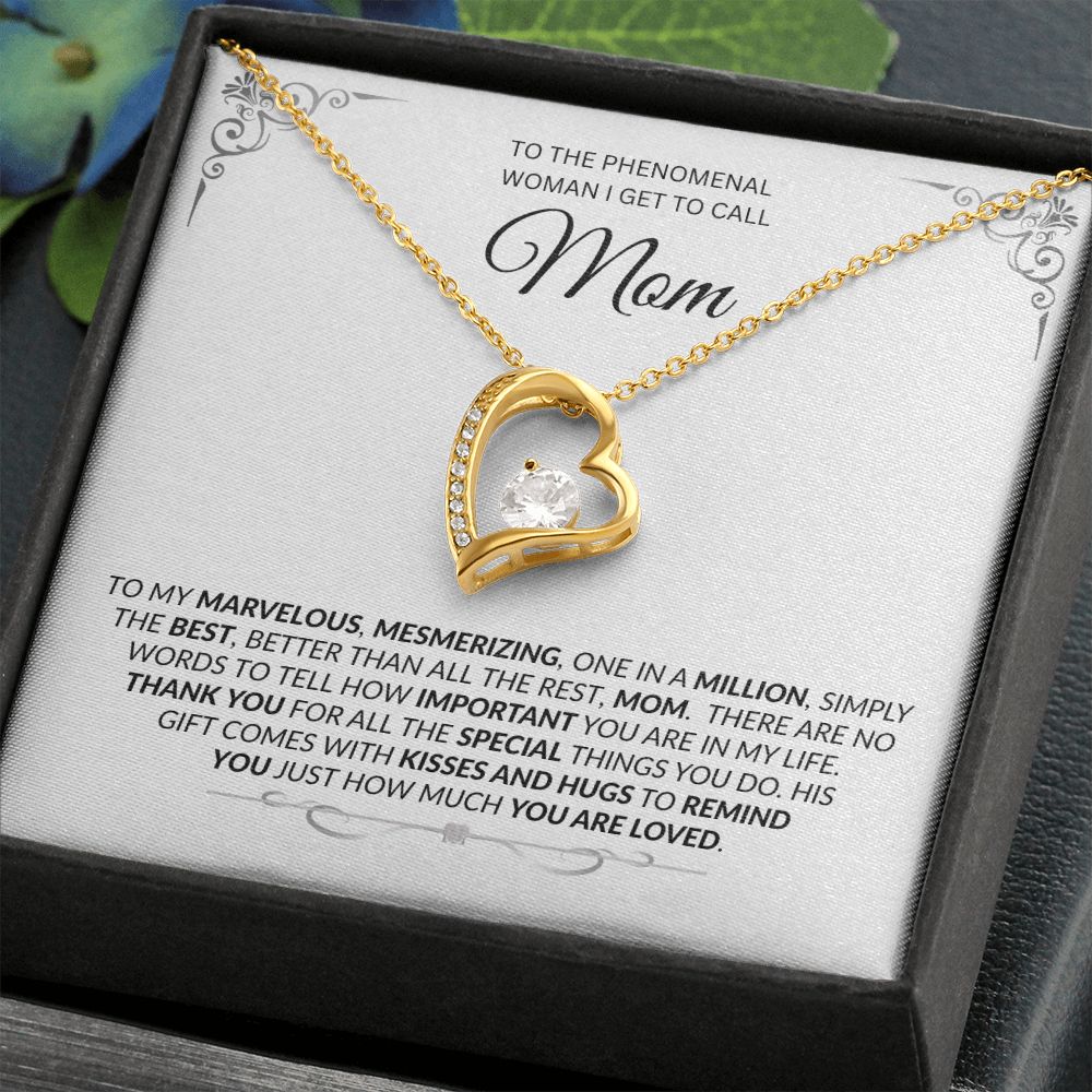 Mom is Marvelous -- Forever Heart Necklace