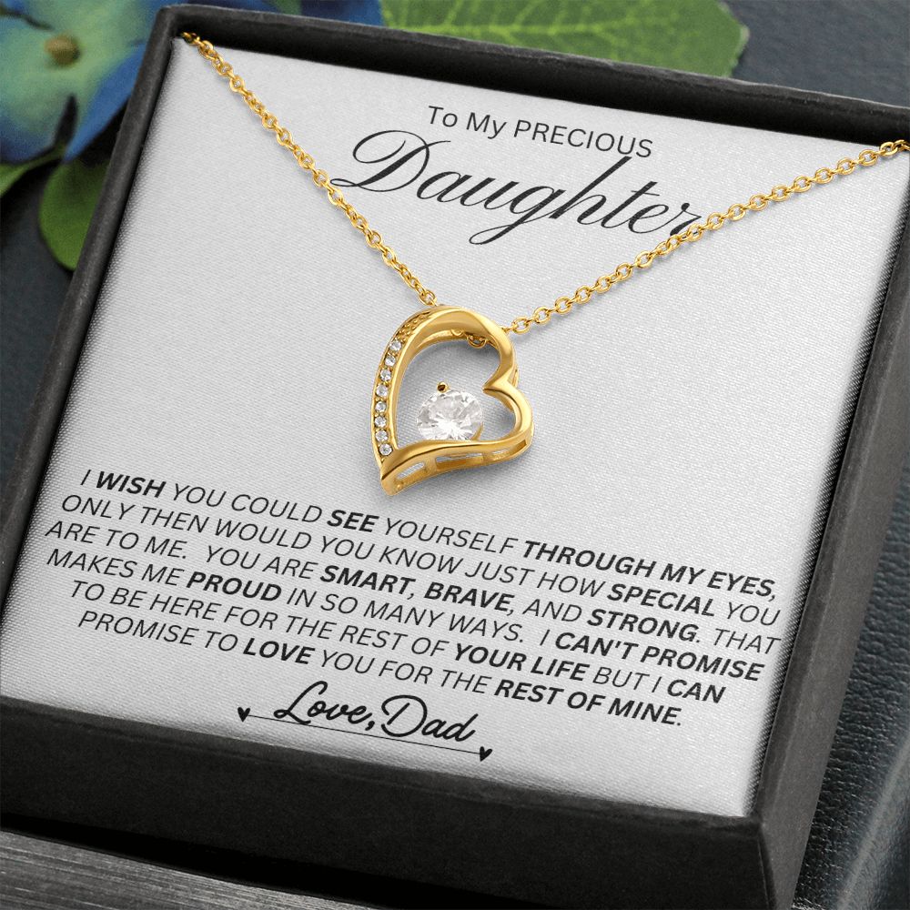 Dad To Daughter, Smart / Brave / Strong l Forever Love Necklace