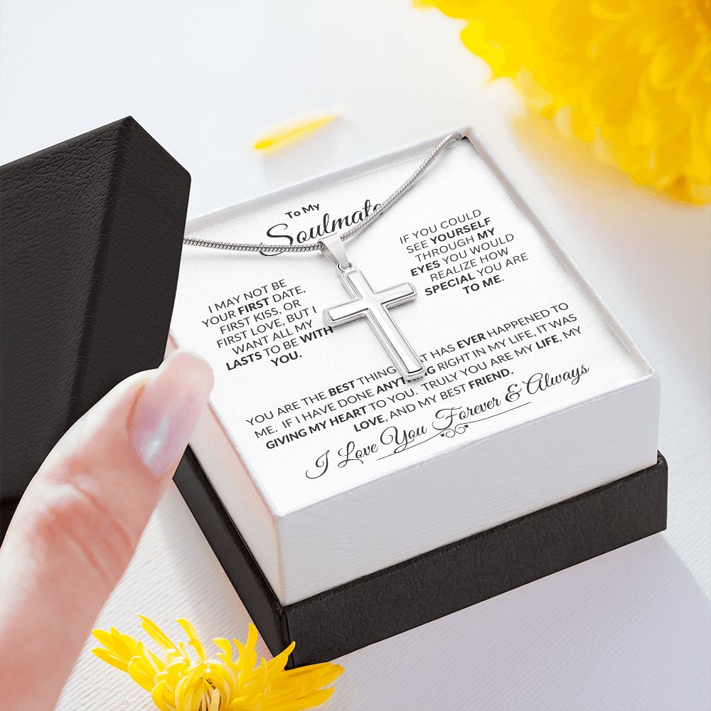 Soulmate You're the Best Thing That Ever Happened to Me / Cross Snake Chain Necklace