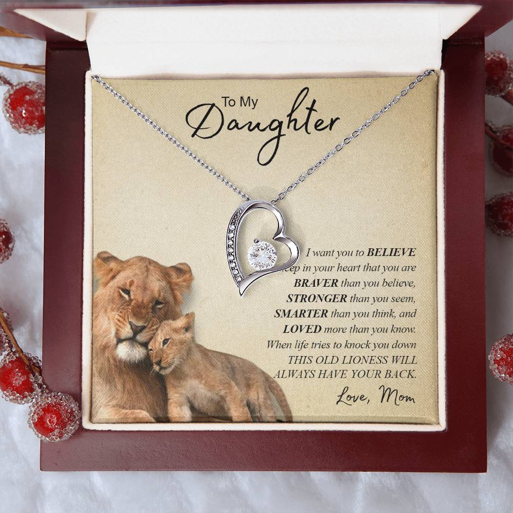 To My Daughter | You Are Braver Than You Believe - Forever Love Necklace