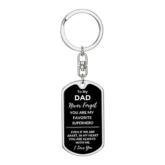 DAD -SUPERHERO / Dog Tag Key Chain