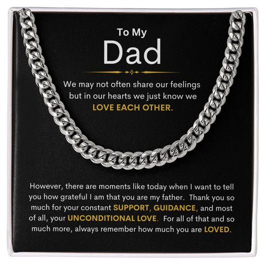 Dad, I'm Grateful for Your Love / Cuban Link Chain Necklace