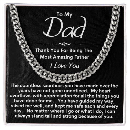 Dad - Your Sacrifices Are Appreciated / Cuban Link Chain Necklace