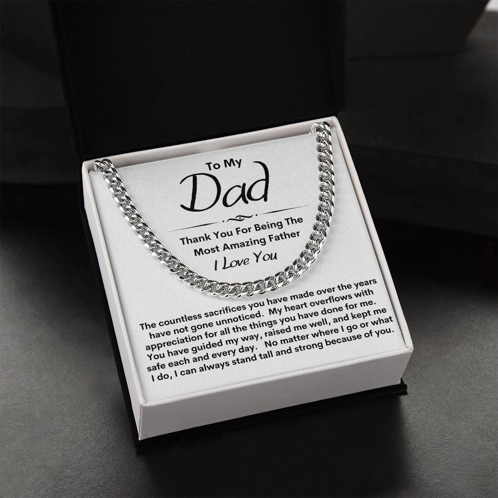 Dad, Sacrifices Appreciated / Link Chain Necklace