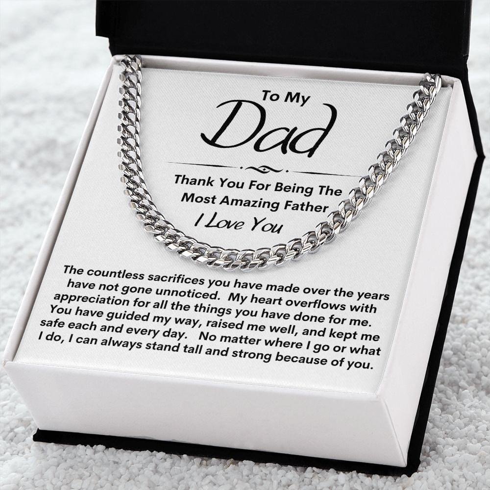 Dad, Sacrifices Appreciated / Link Chain Necklace
